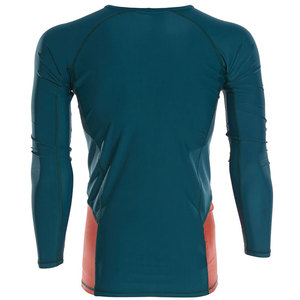 T-shirt de sport pour homme à manches longues, couleur bleu-vert et rouge, à séchage rapide, en spandex et polyester, pour adulte - Product Image 3