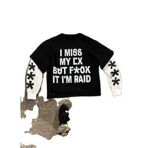 Ropa de calle de la mejor calidad, estilo de moda, lavado ácido, 100% algodón, precio al por mayor para hombres, camisetas de manga larga de doble capa - Product Image 6