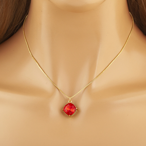 Collar de Lujo con Piedras Preciosas Hipoalergénicas QIKU Wholesale <span class=keywords><strong>2026</strong></span>, Zirconia Roja, Elegante y Moderno, para Bodas y Citas, para Mujer - Product Image 2