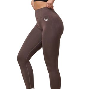 Legging marron taille haute pour femme, doux au toucher, extensible, pour l'entraînement, le fitness, le yoga, vêtement de sport performant, usage quotidien - Product Image 1