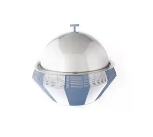 Casserole de luxe en métal avec couvercle et support, bol de service isotherme haut de gamme, récipient chauffe-plats pour buffet - Product Image 2