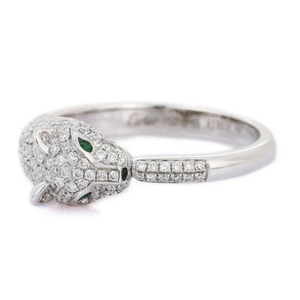 18K Solid Gold <b>Diamond</b> Panther <b>Ring</b> for Men-Micro Insert Cluster Wedding Band - Product Image 3