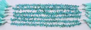 Apatita azul cielo natural, forma de lágrima suave, briolette de 5x7 mm, cuentas de piedras preciosas de apatita azul en forma de lágrima para la fabricación de joyas al por mayor. - Product Image 5