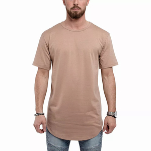 T-shirt Homme Longline à Ourlet Étendu Manches Courtes 100% Coton Respirant Style Urbain Tendance pour Hommes - Product Image 5