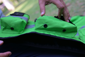 Gilet de sécurité haute visibilité, bandes réfléchissantes vertes, plusieurs poches, polyester, unisexe, toutes saisons, uniforme de garde - Product Image 6