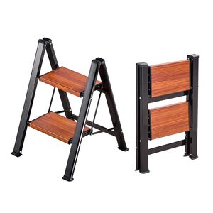 Sgabello Pieghevole a 2 Gradini con Gradini Larghi Antiscivolo e Impugnatura Confortevole, in Alluminio Leggero, Capacità 150 kg - Product Image 1