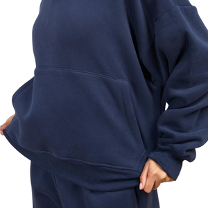 Conjunto de Sudadera Holgada con Capucha y Pantalones Anchos de Dos Piezas para Mujer, con Bolsillo Canguro, Etiqueta Personalizada, Ropa OEM ODM - Product Image 3