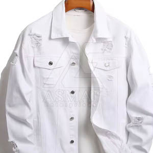 Chaqueta de Mezclilla para Hombre, Color Sólido, Informal, Chaqueta de Jeans Blanca, Elegante y Cómoda para Uso Diario 2026 - Product Image 6