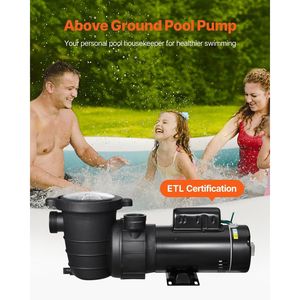 Pompa per Piscina Fuori Terra a Doppia Velocità 1.5HP/0.35HP 110V, Alta Portata 3450 GPM con Sollevamento 54 ft, Bassa Portata 52 GPM con Sollevamento 14 ft - Product Image 2