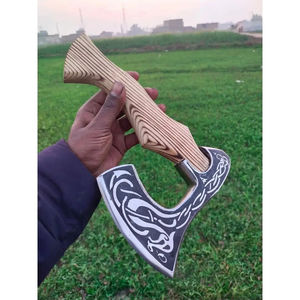 Hacha de Pizza Burraq Industrial, Hecha a Mano, de Acero al Carbono, con Mango de Madera de Palisandro y Funda de Cuero, de 10 Pulgadas, para Caza al Aire Libre - Product Image 5