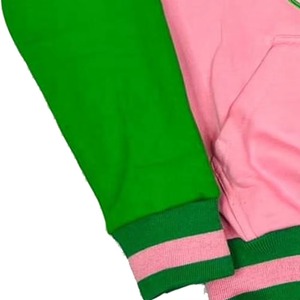 Sudaderas de Sororidad Unisex, Ropa Urbana, Sudadera Lisa 100% Algodón, Logotipo Personalizado, Impresión Personalizada, Camiseta Rosa y Verde para Hombre - Product Image 4