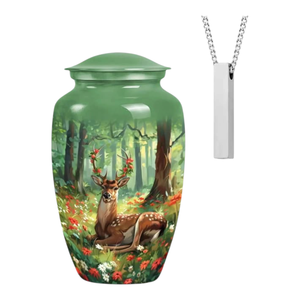 Green Butterfly Cremation Urn for Ashes <b>Large</b> Adult Memorial Ashes Urn Metal Burial Container <b>Jar</b> Floral - Product Image 3