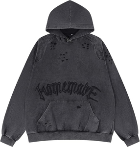 OEM Customized High Quality Men's Acid-washed Rhinestone Hoodie Clothing Manufacturer Men's Full <b>Zip</b> up Hoodie - Product Image 1