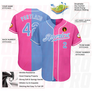 Maillot de baseball personnalisé respirant à col en V et boutons, sérigraphié, unisexe, avec nom et numéro d'équipe, vêtements de sport OEM – Grande Vente - Product Image 3