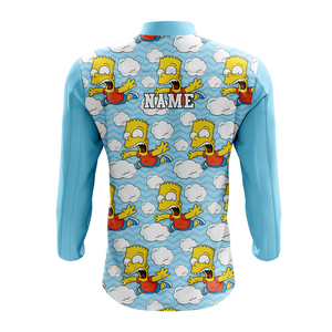Sudadera con Capucha y Media Cremallera para Hombre, Manga Larga, Azul Claro, Secado Rápido, Poliéster, Diseño Deportivo, Corte Regular, Ropa de Invierno - Product Image 3