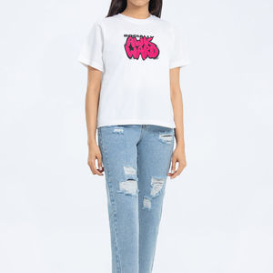 Ropa de Mujer de Calidad Superior al por Mayor, Camisetas de Mujer de Manga Corta, Camisetas Modernas, Nueva Llegada, Camisetas de Cuello Redondo para Mujer - Product Image 2