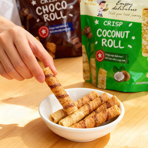 Blessed Harvest - Rollos Crujientes de Coco Dulce 50g - Bocadillo de Pastel de Coco Crujiente - Product Image 3