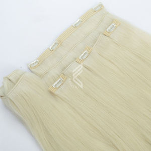 Extensions droites teintes Clip de cheveux humains en gros Cuticule aligné cheveux bruts pour les femmes - Product Image 2