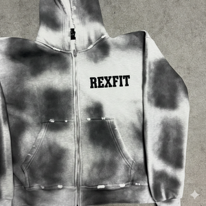 Vente en gros de sweats à capuche Zippier surdimensionnés pour hommes, de haute qualité, effet délavé soleil et délavé à l'acide, avec impression sérigraphique personnalisée et épaules tombantes - Product Image 4