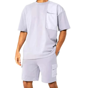 OEM Customized Trendy Cargo T-Shirt Shorts <b>Set</b> Utility Cargo Co‑Ord Soft Fabric Two‑Piece Outfit Summer Streetwear - Product Image 3