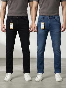 Stockify MultiBrands Jeans en coton pour homme, coupe classique, denim bleu, vêtements décontractés pour un style au quotidien, West Bengal - Product Image 3