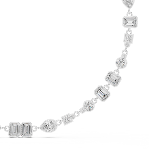 Collier en moissanite avec pendentif à maillons, bijoux inspirés des diamants ronds, ovales, en forme de poire, émeraudes et carrés - Product Image 2