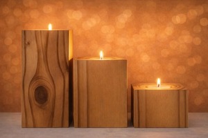 Creative New Design Natural Color Wooden <b>Candle</b> <b>Holder</b> for Home Hotels Restaurants for Side Table Christmas Decoration - Product Image 5