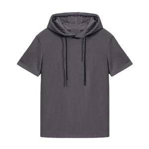 Sweat-shirts à capuche personnalisés pour hommes 2026, coupe classique, manches courtes, en polyester/coton tricoté, impression en relief, broderie, écologiques, séchage rapide - Product Image 1