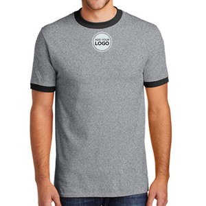 เสื้อยืดผ้าฝ้ายแขนสั้นใส่สบายสำหรับผู้ชายเสื้อยืดผ้าฝ้ายริงเกอร์ - Product Image 1