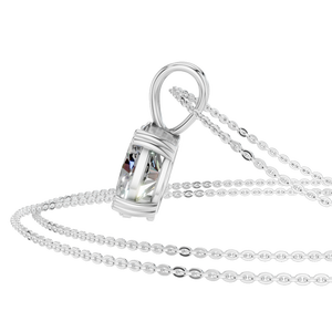 Collier pendentif en moissanite taille ovale 1,5 ct, chaîne à maillons plaquée or 14 carats, tendance, bijoux de fête, cadeau pour femmes, vente en gros - Product Image 5