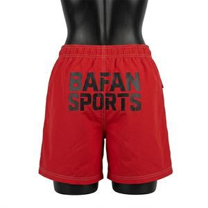 กางเกงว่ายน้ำผู้หญิงพรีเมียม น้ำหนักเบา แห้งเร็ว ผลิตจากโพลีเอสเตอร์ สีแดง กางเกงชายหาด สกรีนโลโก้ตามสั่ง ป้ายทอ สำหรับผู้หญิง - Product Image 2