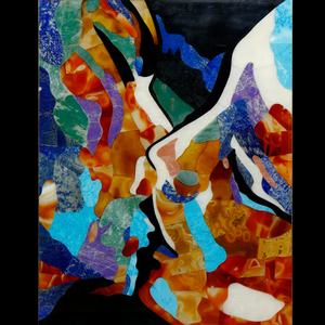 Panel de Arte Mural de Lujo con Incrustaciones de Mármol Abstracto, Hecho a Mano, Arte Contemporáneo con Incrustaciones de Piedra Pietra Dura - Product Image 2