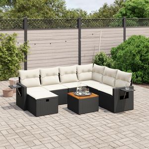Grande divano da giardino modulare in PE Rattan nero elegante collezione di mobili da esterno modello D0100XFT1VX - Product Image 1