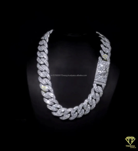 Men <b>Iced</b> <b>Out</b> Cuban Link <b>Chain</b> 18K Gold or Silver Plated Hip Hop Bling Jewelry Moissanite Diamond Statement for Men - Product Image 1