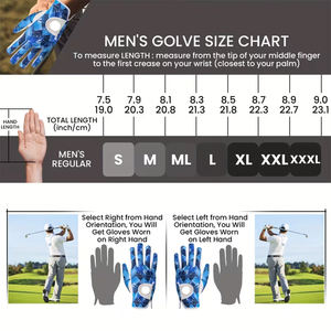 Gants de golf personnalisés pour hommes avec design par sublimation, confortables et tendance, pour le sport et le golf. - Product Image 4