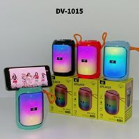 Enceinte portable DV-1015 avec support de téléphone, lumière RGB, sangle de transport, mini enceinte sans fil, caisson de basses, vente en gros