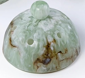 Luxury Green Marble Resin <b>Bakhoor</b> Burner Mabkhara Arabic <b>Oud</b> Incense Aromatic 100% Natural Home Fragrance Decor - Product Image 3