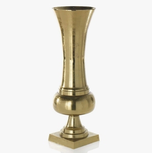 Jarrón de Metal Dorado Antiguo con Forma de Trompeta - Elegante Soporte Floral Artístico para Centro de Mesa, Decoración de Bodas y Hogar - Product Image 2