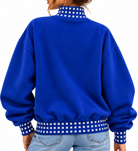 Sudadera Oversize de Cuello Alto para Mujer, Personalizada al por Mayor, de Algodón y Felpa, Manga Larga, Casual, Otoño-Invierno - Product Image 4