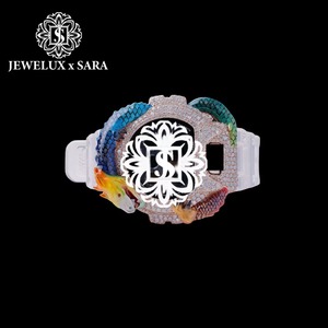 นาฬิกาข้อมือยางสีขาวมอสซาไนต์ประดับเพชรคุณภาพพรีเมียม นาฬิกาข้อมือยางสีขาวมอสซาไนต์ประดับเพชร - Product Image 1