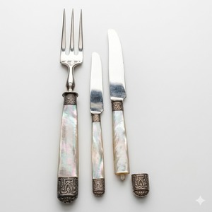 Stainless Steel Cutlery Set Luxury Ivory Mother Of Pearl <b>Handle</b> Flatware Elegant Dining Tableware Home Hotel Restaurant Use - Product Image 2