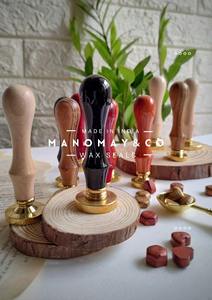 Meilleur tampon à cire rond en laiton brun de 29 mm avec manche en bois d'érable pour artisanat fait main, papeterie de mariage et fournitures d'emballage cadeau - Product Image 5