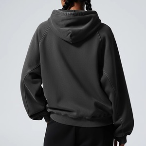 Acid Washed Breathable Winter Long Women's Hoodies with Custom Printed Front Logo 100% Cotton Fleece Lined Casual Street Wear - Product Image 3