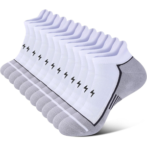 Ankle <b>Socks</b> 6 Pairs Black Gray Lightning Pattern Quick Dry <b>Running</b> Athletic <b>Socks</b> for Adults Summer Sports Wear - Product Image 2