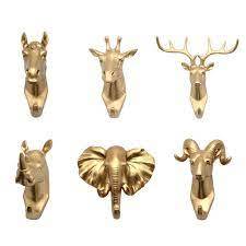<b>Vintage</b> Animal Wall Hooks Antique Brass Deer Owl Rabbit Decorative Metal Coat Hooks Home Entryway <b>Key</b> Hanger Wall Mounted - Product Image 2