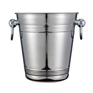 Seau à glace moderne en métal avec finition polie lisse, idéal pour refroidir le vin, le champagne, la bière, boisson durable - Product Image 1