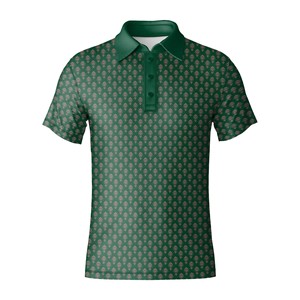 Camiseta de Golf para Hombre SOSH4, Tejida, Antiarrugas, de Algodón con Spandex, Manga Corta, Diseño Geométrico - Product Image 1