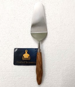 Vintage Style Eco-Friendly Reusable Round <b>Cake</b> <b>Server</b> Spatula Stainless Steel Acacia Wood Handle 1 Pcs Handmade At Best price - Product Image 1