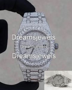 Reloj de Lujo Personalizado, Completamente Cubierto de Diamantes VVS, de Acero Inoxidable, Redondo, de Cuarzo Analógico, con Cristal de 5 mm, Estilo Hip Hop Antiguo - Product Image 5