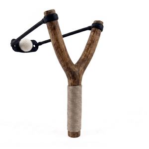 Tirachinas de madera con mango envuelto en hilo, accesorio DIY para deportes al aire libre - Product Image 1